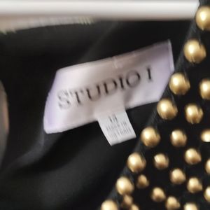 Blue green and black sleeveless dress